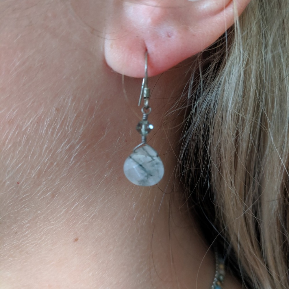 Tourmalinated Quartz Earrings